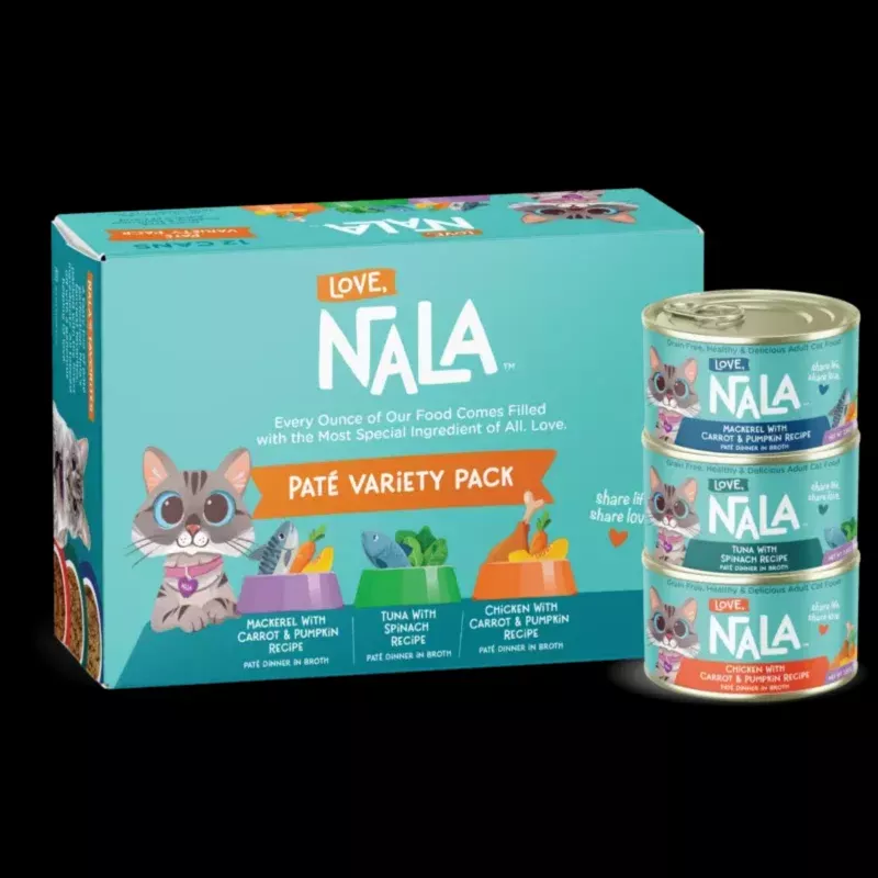 Love, Nala Pat Variety Pack Grain-Free Adult Wet Cat Food 2.8 oz, Case of 12
