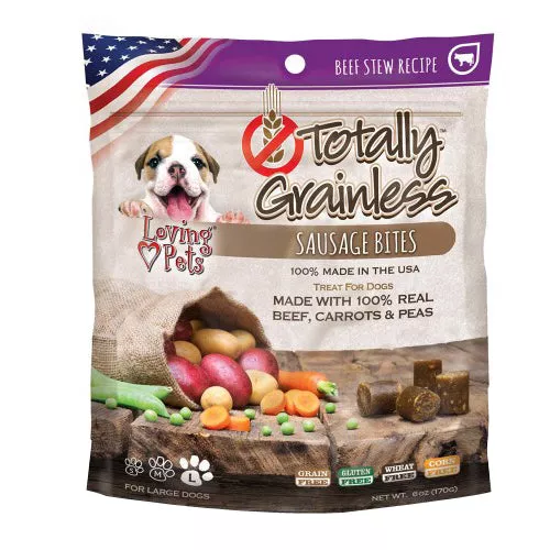 Loving Pets, Loving Pets Totally Grainless Sausage Bites Dog Treat, Beef Stew, 1 Each/6 Oz