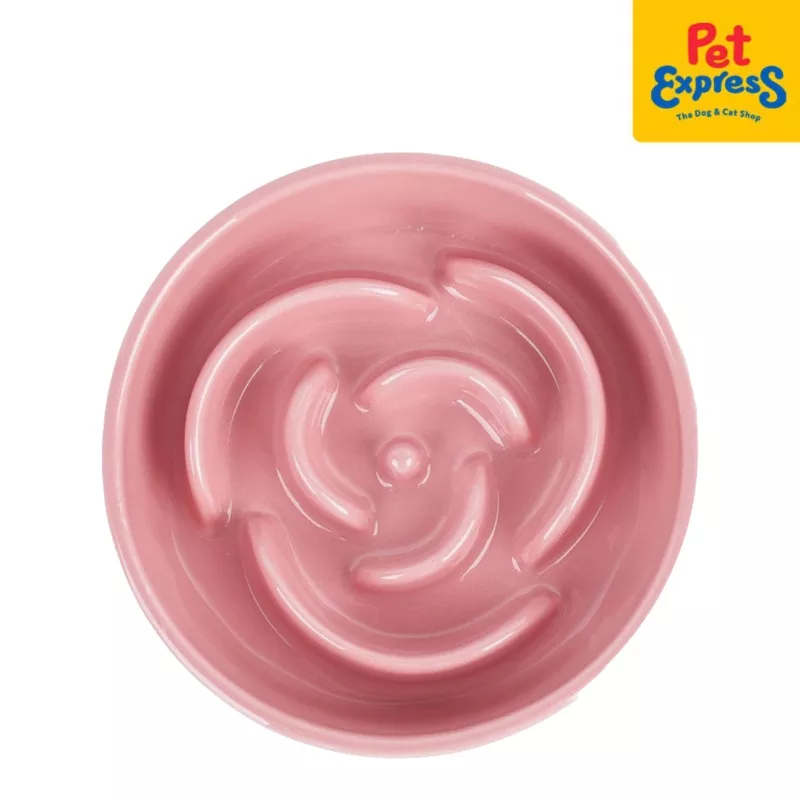 M-Pets Serene Ceramic Rose Pet Bowl Pink Coral