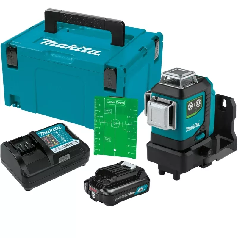 MAKITA 12V MAX CXT SelfLeveling 360 3Plane Green Laser Kit