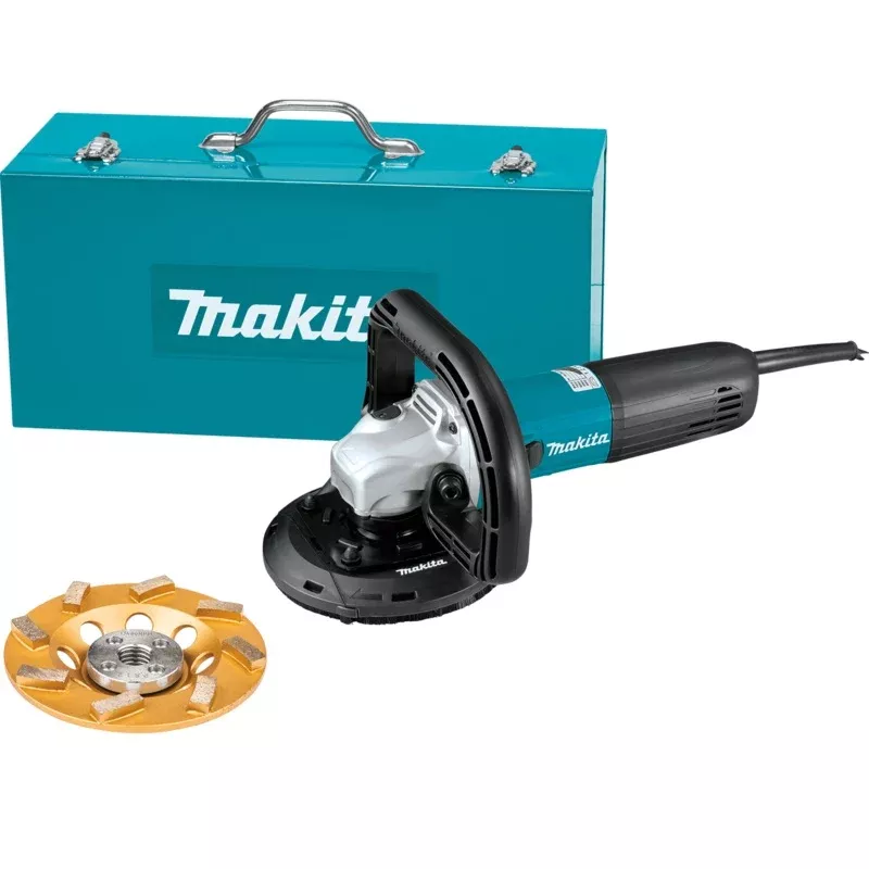 MAKITA 5″ SJSII Compact Concrete Planer w/ Dust Extraction Shroud & Diamond Cup Wheel