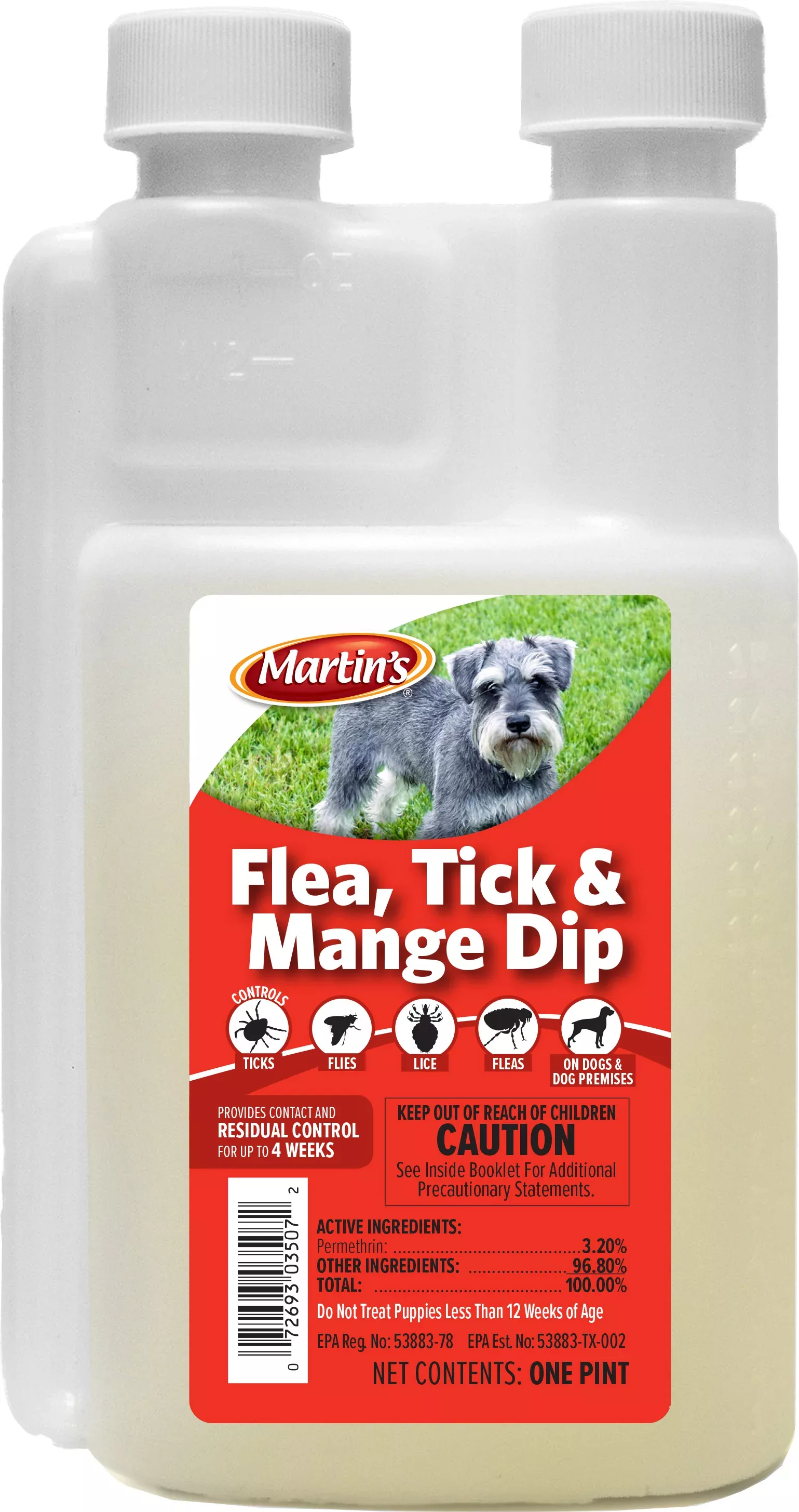 Martin'S Flea Tick & Mange Dog Dip (Pack Of 12)