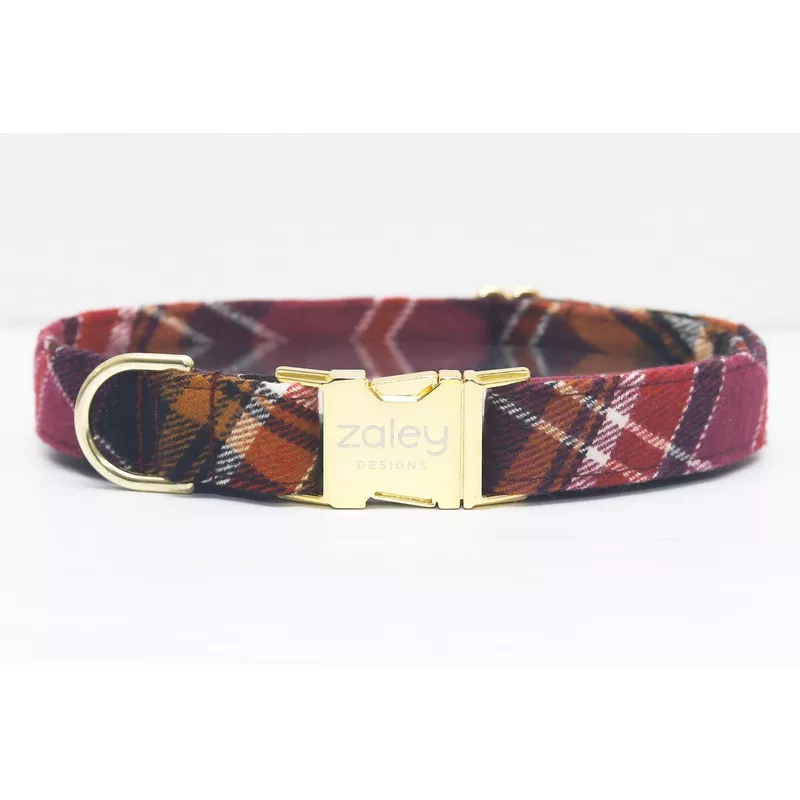 The Matilda Flannel Plaid Dog Collar