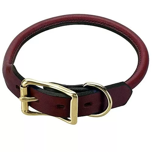 Mendota Rolled Leather Dog Collar