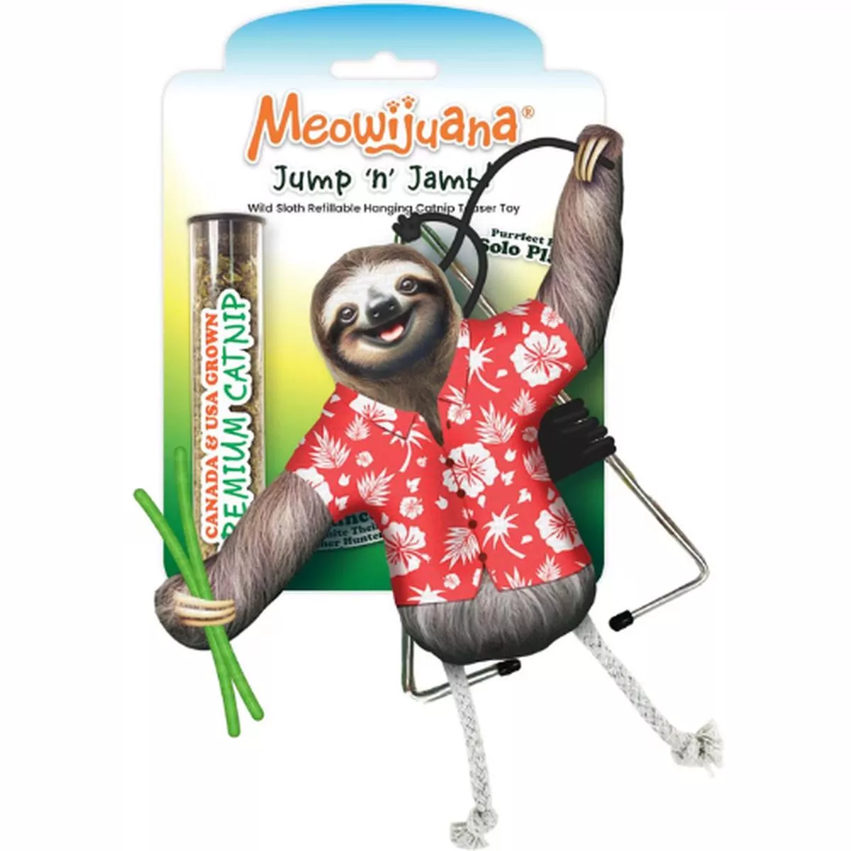 Meowijuana Door Jump 'n' Jamb Get Wild Sloth Toy