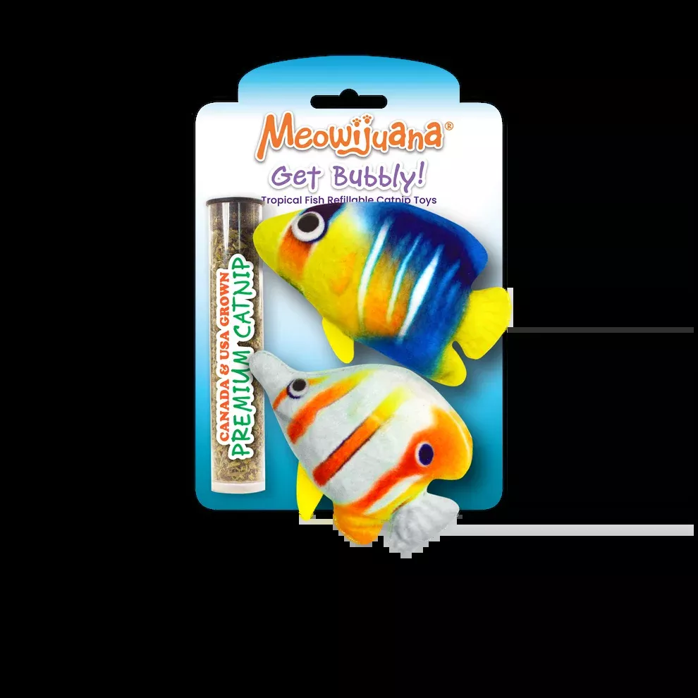 Meowijuana Get Bubbly Tropical Fish Refillable Multipack Cat Toys