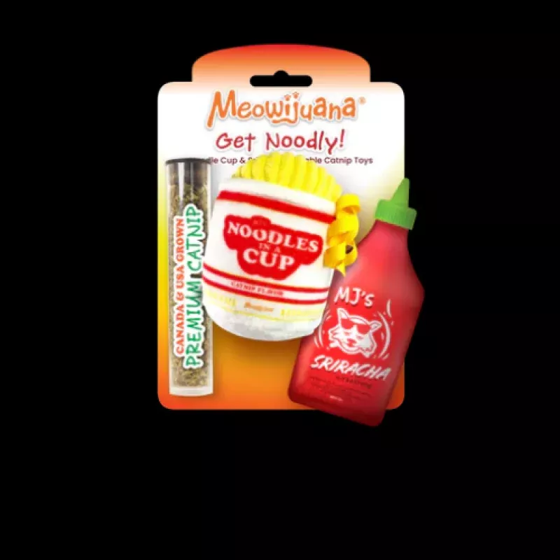 Meowijuana Get Noodly Noodles & Sriracha Catnip Toy 2ct
