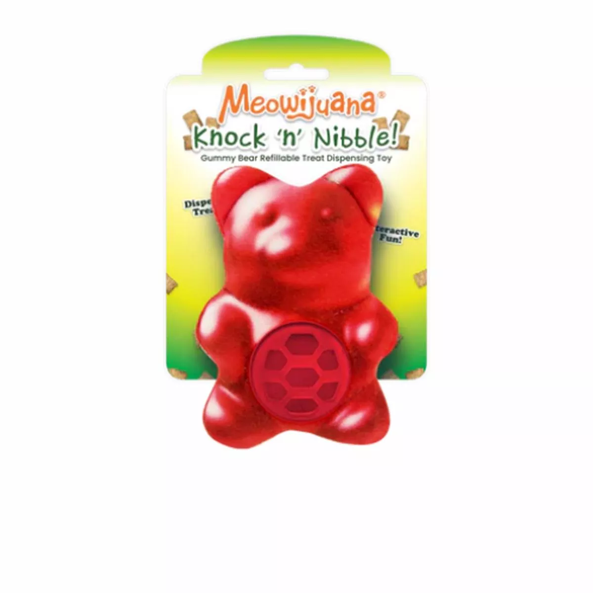 Meowijuana Knock 'n' Nibble Refillable Treat Dispenser Gummy Bear Cat Toy