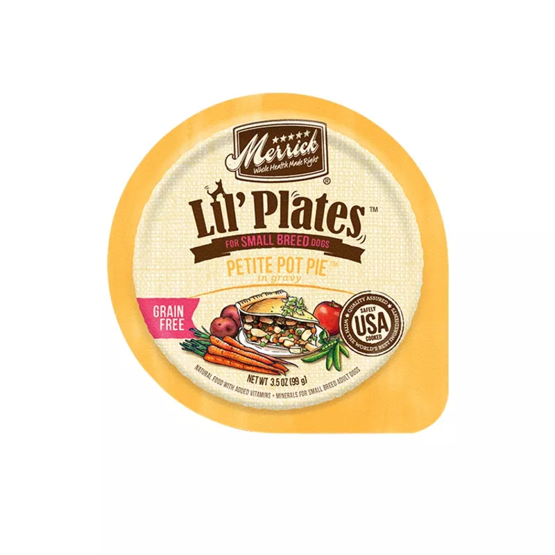 Merrick Lil’ Plates Grain Free Petite Pot Pie Wet Dog Food, 3.5-oz Case of 12