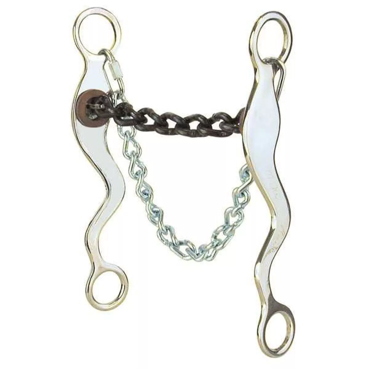 Mike Beers 532 Large Chain Mouth Bit 5" Mouth, 8" Cheek for Competition Horses