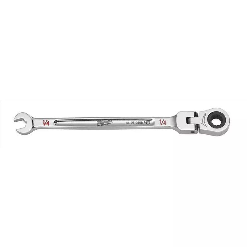 MILWAUKEE Flex Head Ratcheting Combination Wrench – SAE 1/4″