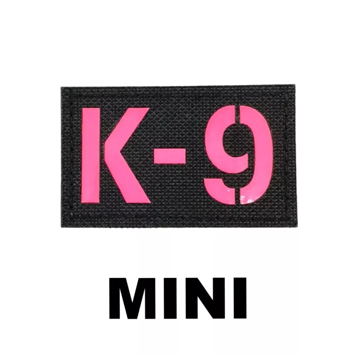 Mini K9 Laser Cut - Night Glow Reflective Patch Pink and Black