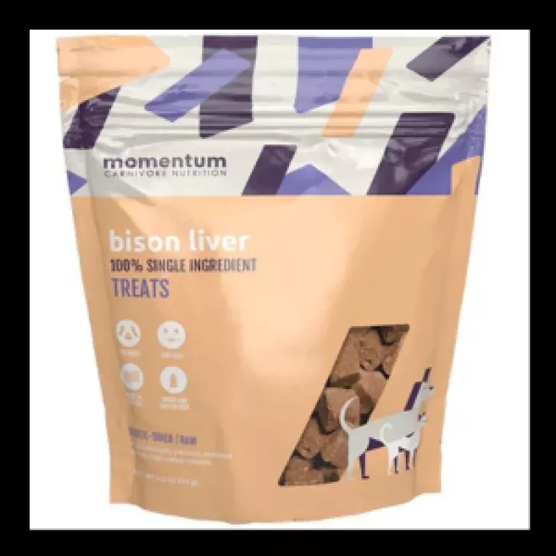 Momentum Freeze-Dried Bison Liver Dog and Cat Treat 4 oz