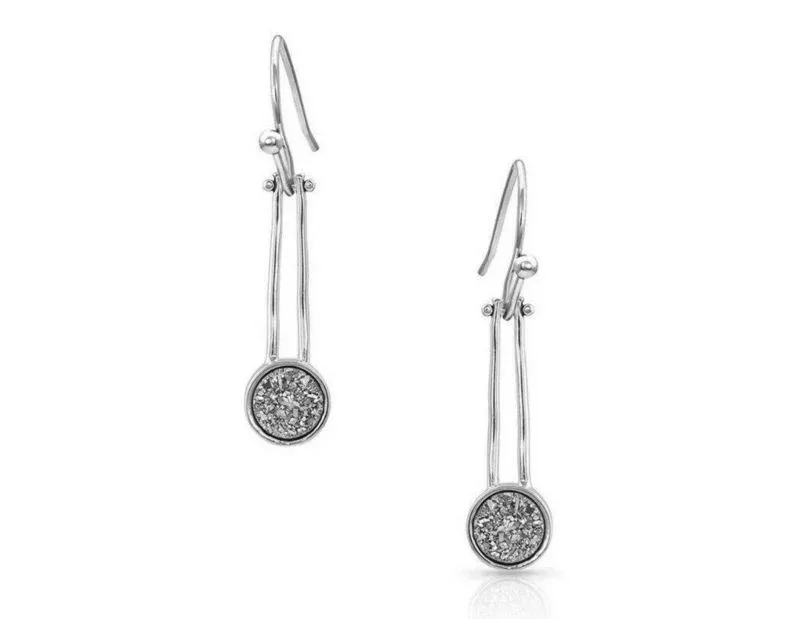 Montana Silversmiths Druzy Gong Stone Dangle Earri
