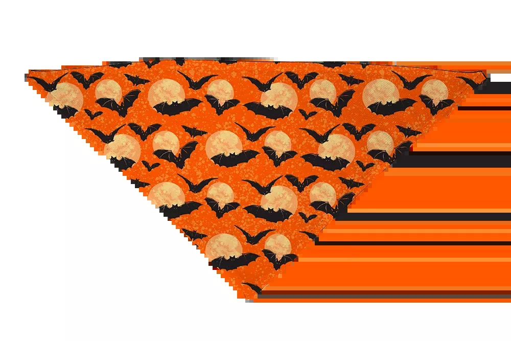 Moon Orange with Bats Dog Bandana