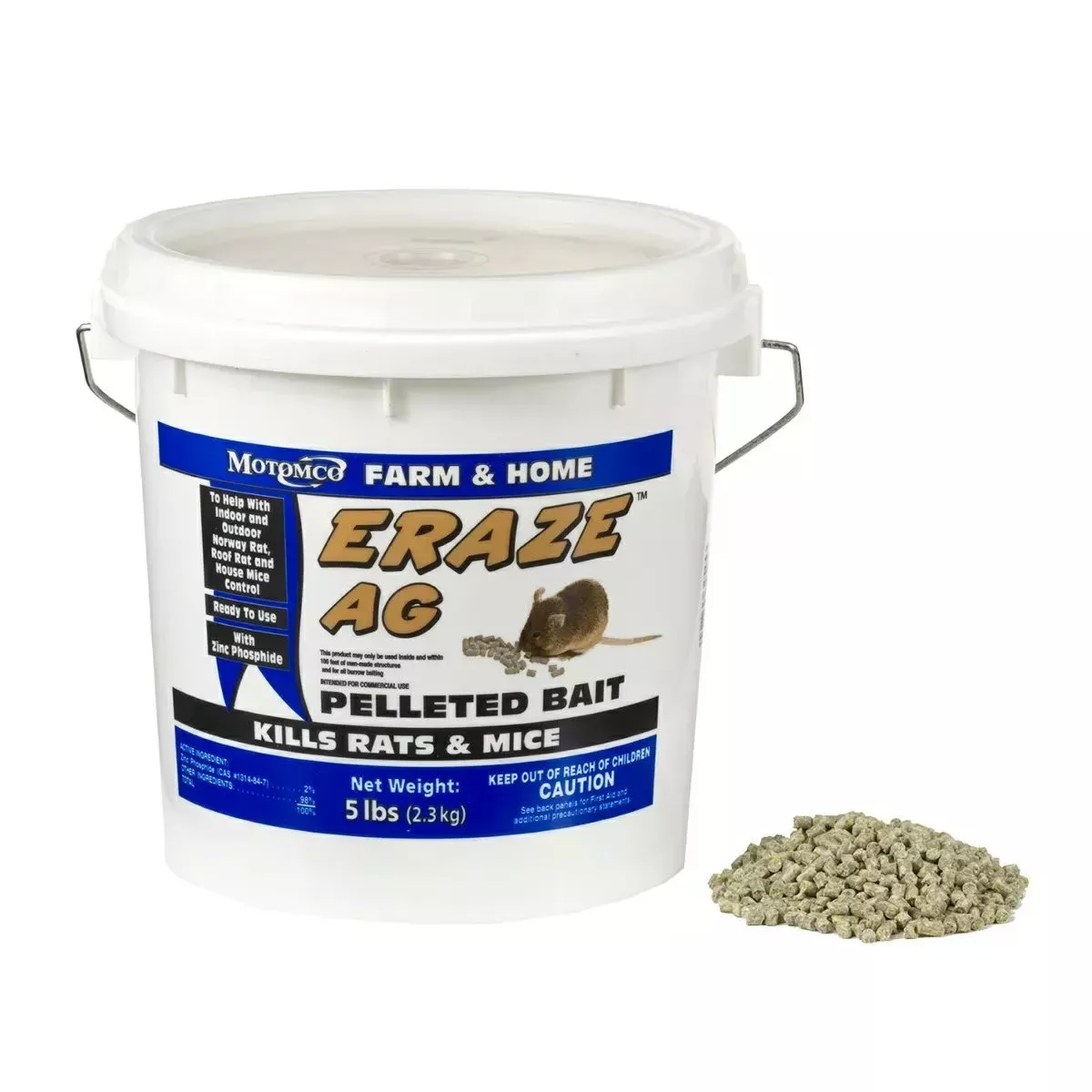Motomco Eraze™ AG Rodent Pellet Bait Bucket – 5 lbs