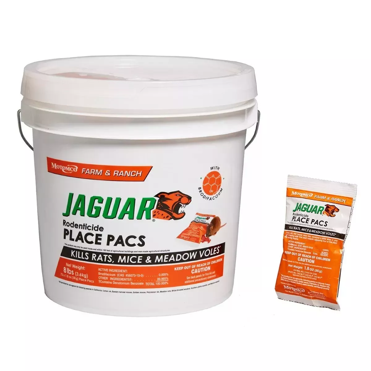 Motomco Jaguar Rat Place Pacs Bait Bucket – 8 lbs.