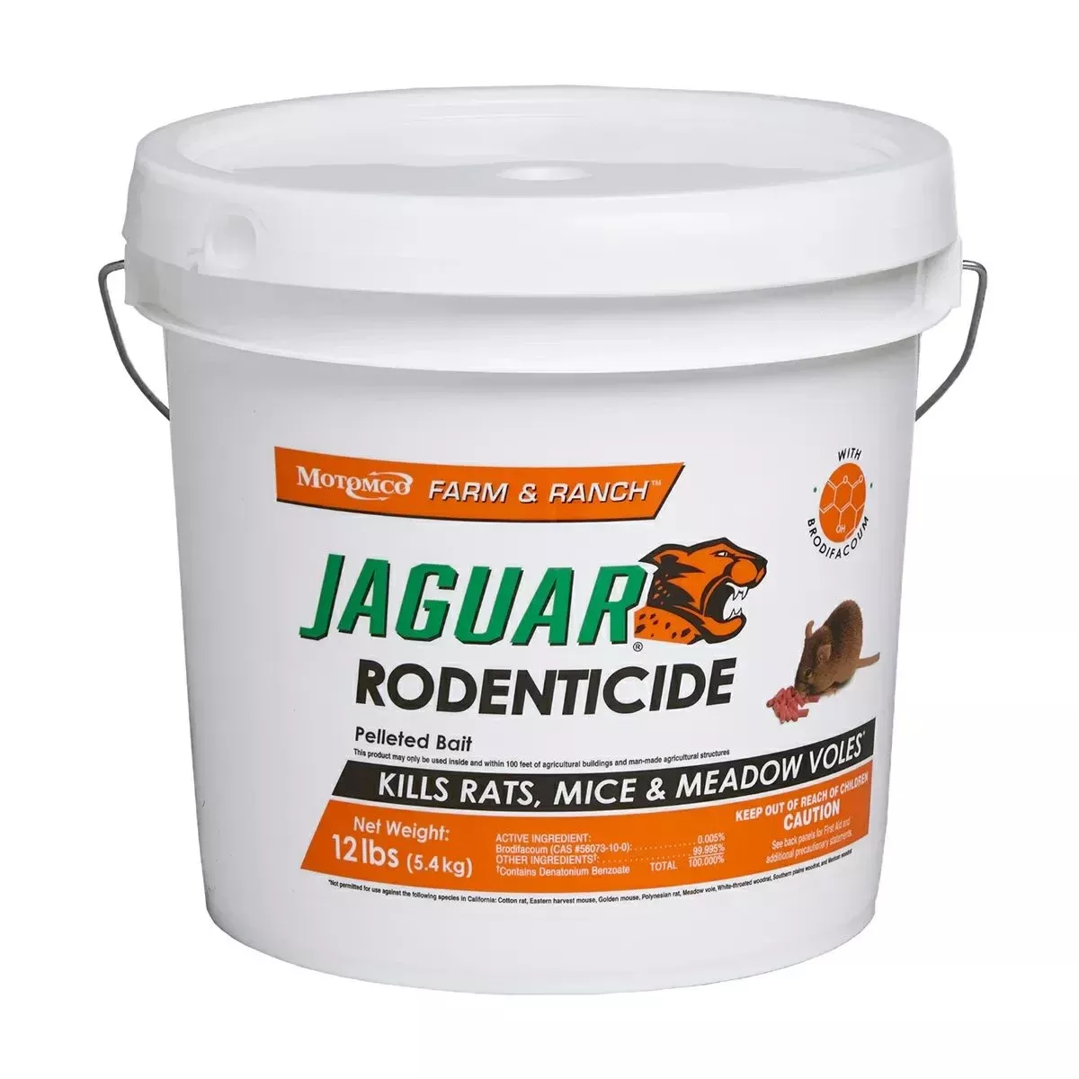 Motomco Jaguar Rodenticide Pellet Bait Bucket – 12 lbs.