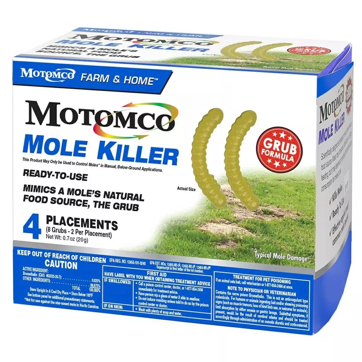 Motomco Mole Killer Grub Formula – 8 Pack