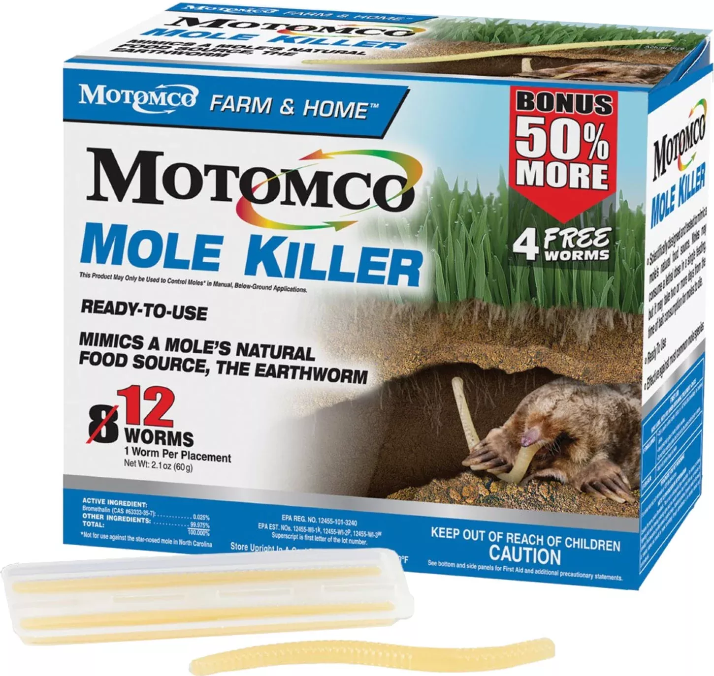Motomco Mole Killer Worm Formula Rtu Bonus Box