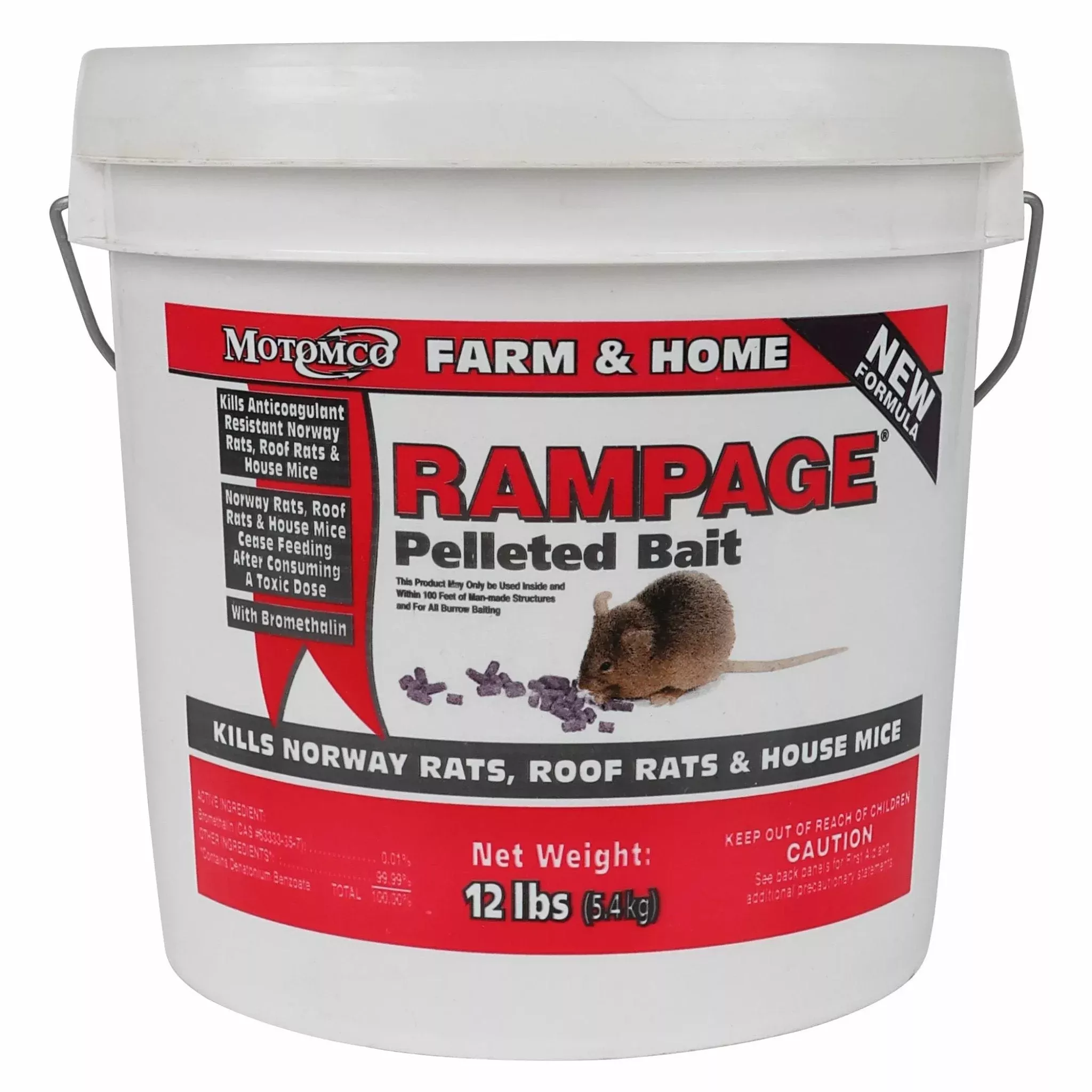 Motomco Rampage Pellet Bait – 12 lb. Pail