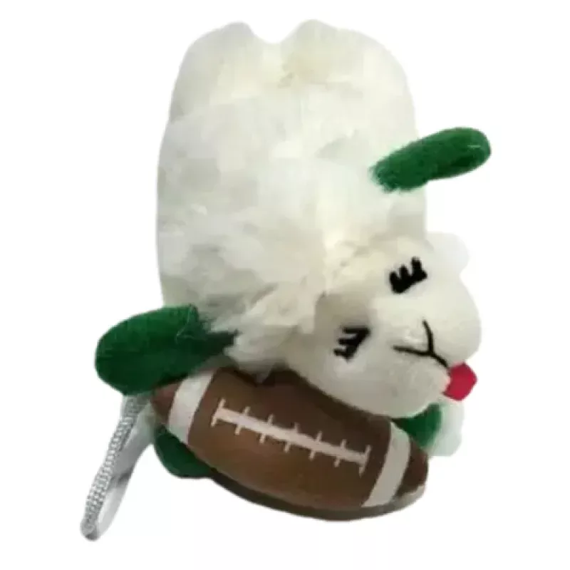 Multipet Tailgate Lamb Chop with Football Plush Cat Toy 4.5