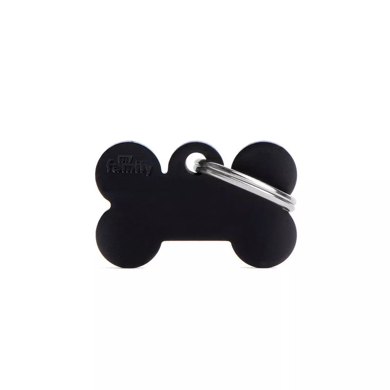 My Family ID Aluminum Black Bone Tag, Small