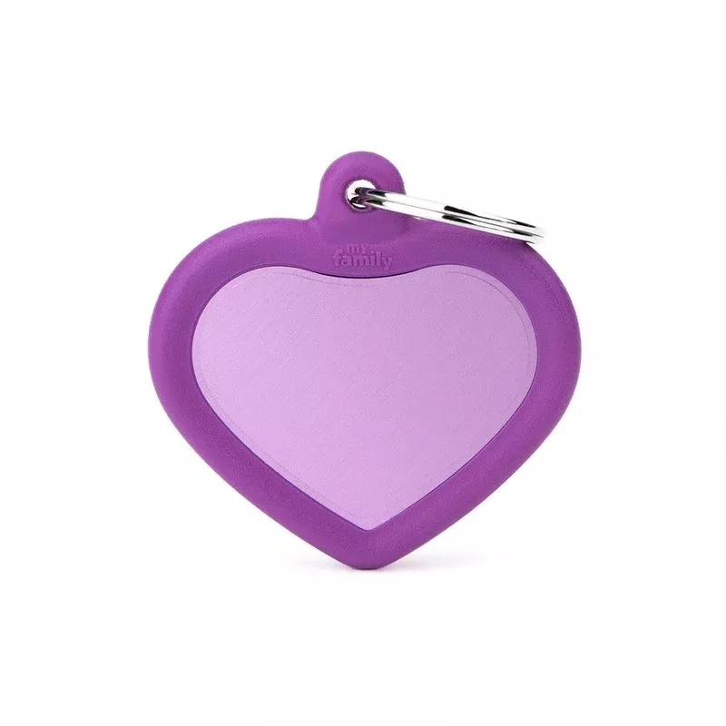 My Family ID Hushtag Purple Aluminum Heart ID Tag with Rubber – Transform Your Backyard into a Wildlife Oasis for All Creatures