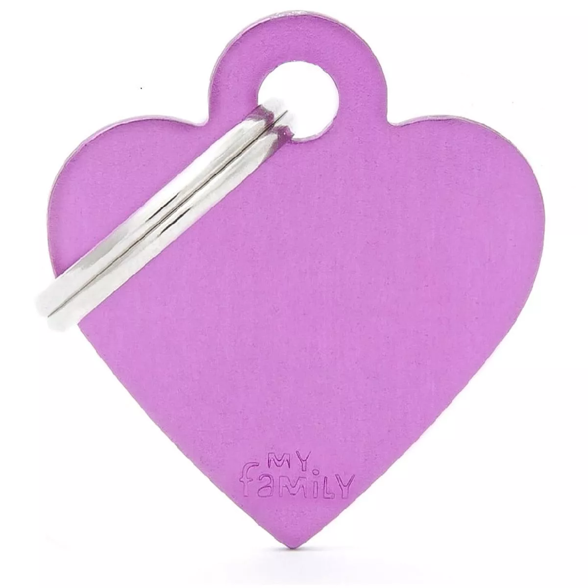My Family ID Tags Basic Heart Purple