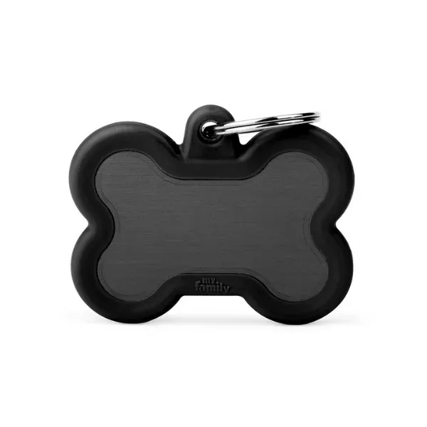 My Family Pet Hushtag - Bone with Black Rubber