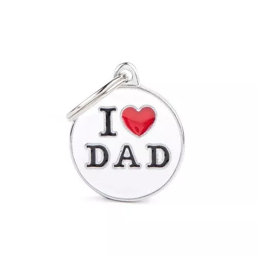 MyFamily Charms Small "I Love Dad" ID Tag