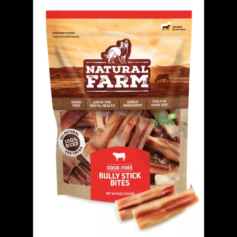 Natural Farm Bully Stick Bites Dog Chew 8 oz