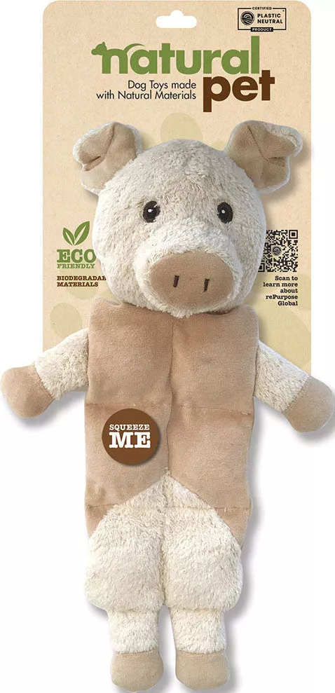 Natural Pet Pig Multi-Squeaker Plush Dog Toy
