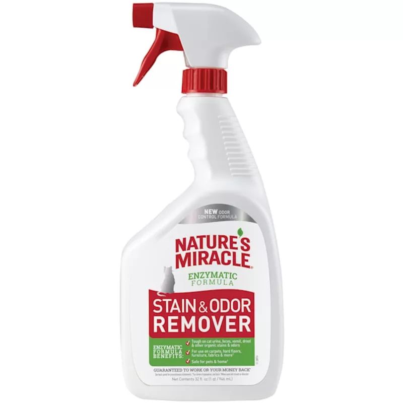 Natures Miracle Cat Stain and Odor Remover With New Odor Control Formula 32 Ounce Spray (B072FW1RPV)