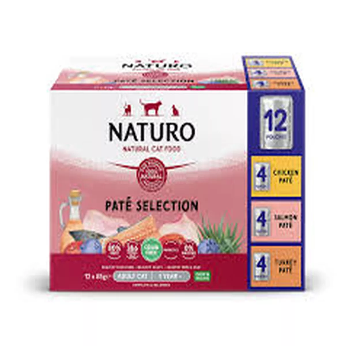 Naturo Cat Pouch Adult Variety Pat 12 pack x 4