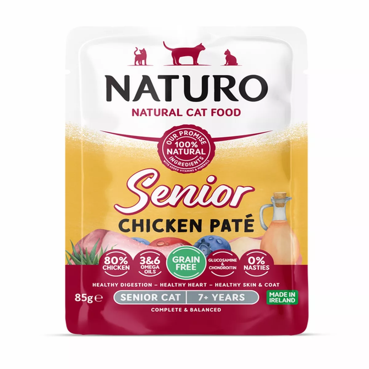 Naturo Cat Senior Chicken Pat Pouch 85g x 8