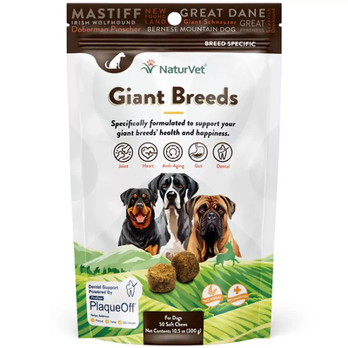 NaturVet Giant Breed Specific Soft Dog Dental Chews