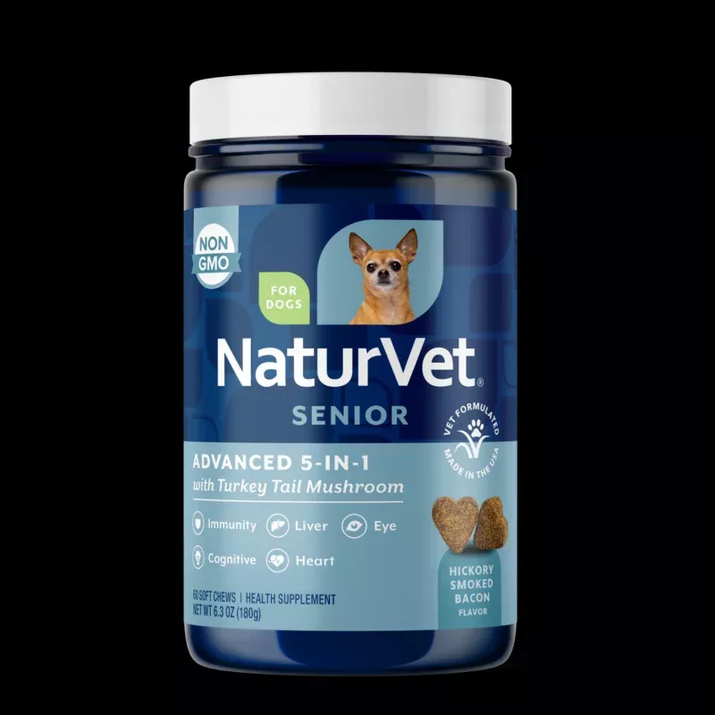 NaturVet Senior Advanced 5 in 1 Support Dog Tablets 60 ct