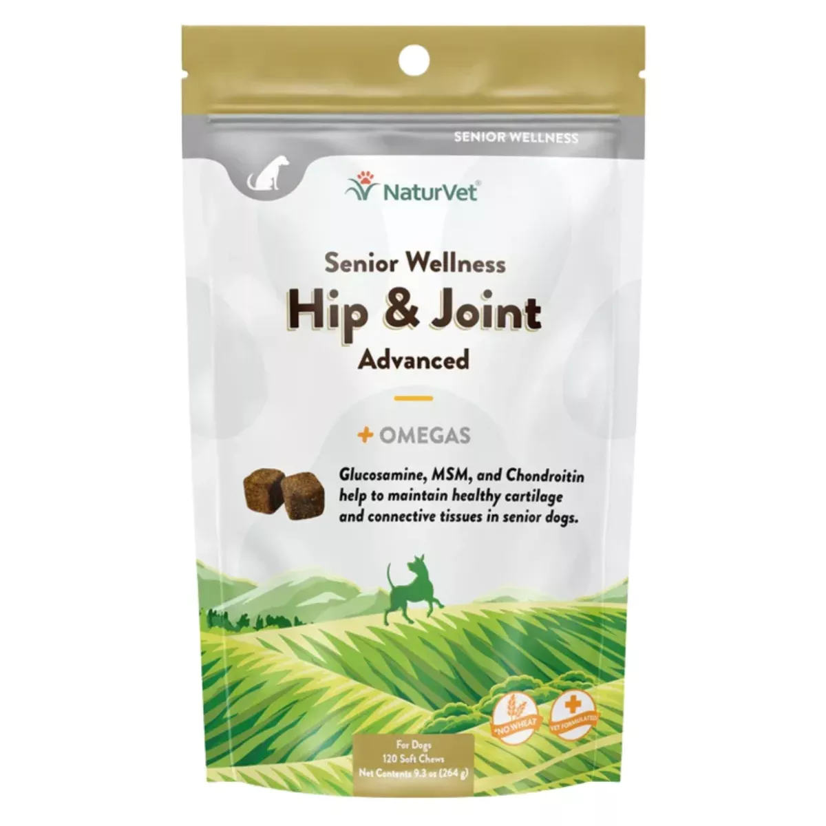 NaturVet Senior Soft Chews Supplements for Dogs - Advanced Hip & Joint