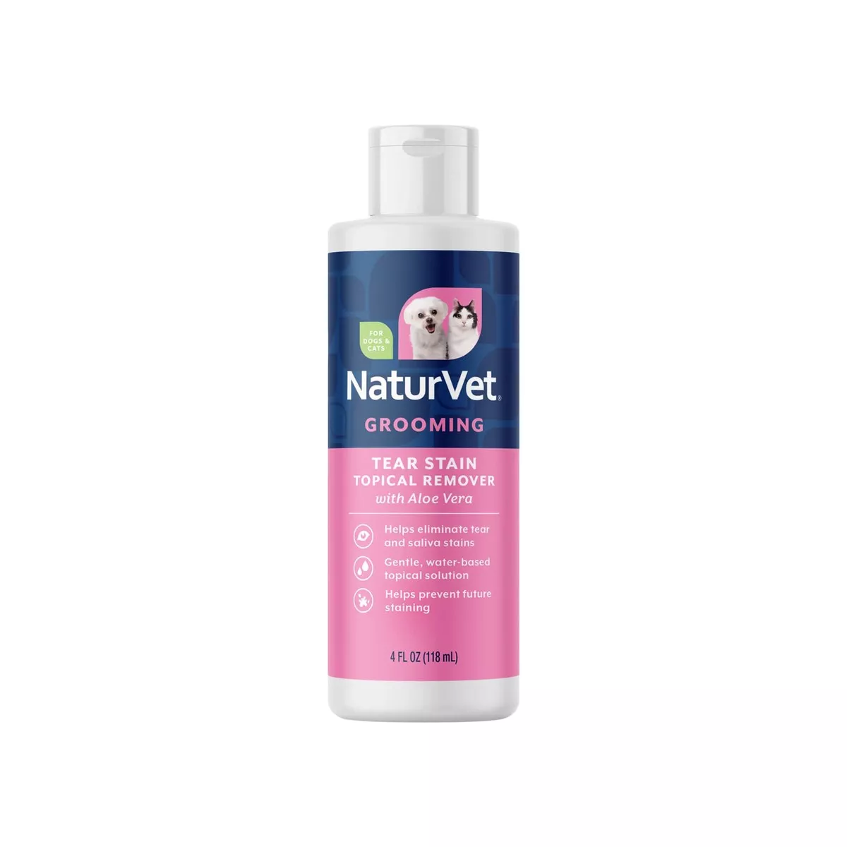 NaturVet Tear Stain Topical Remover Plus Aloe Vera for Dogs & Cats