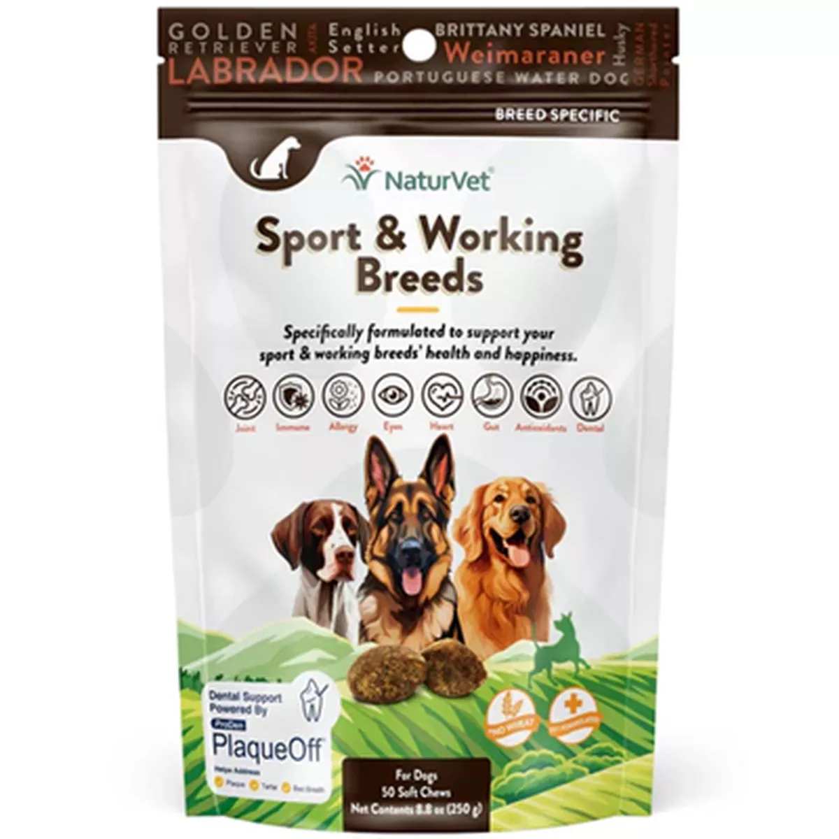 NaturVet Working Breed Specific Soft Dog Dental Chews