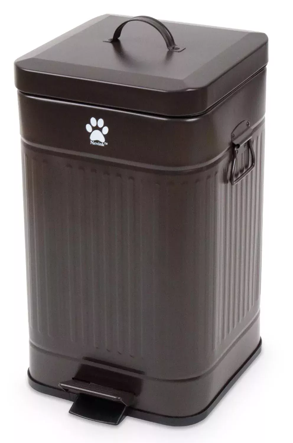 Nevink Dog Poop Trash Can & Filters for Outdoors 12 Liter, Odor Control, Hands-Free, Weather Resistant