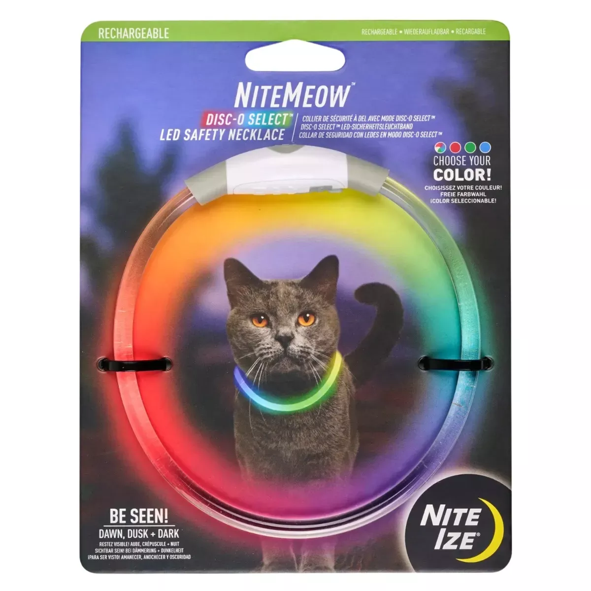 Nite Ize NiteMeow Rechargeable LED Safety Necklace - Disc-O Select