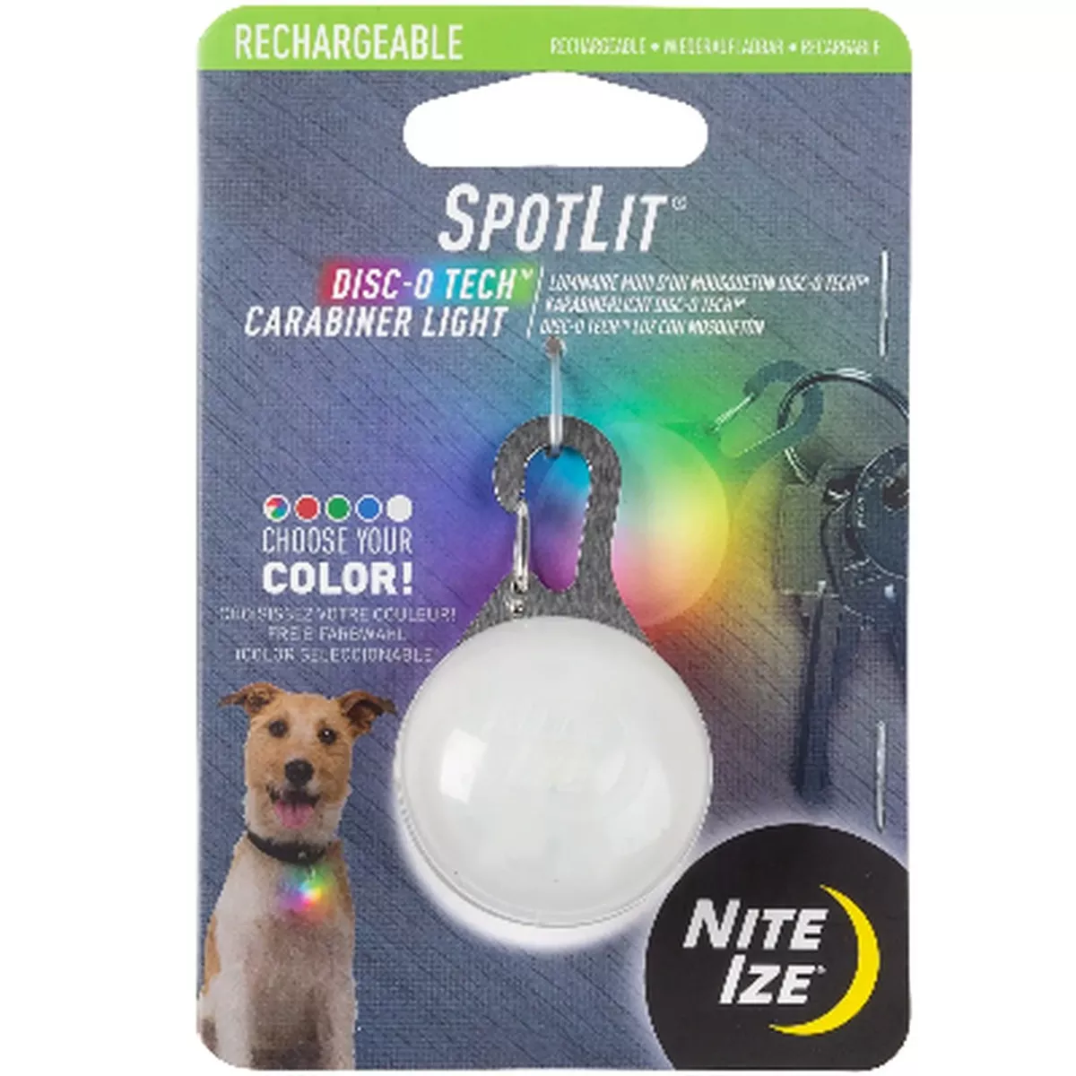 Nite Ize SpotLit LED Disc-O Tech Rechargeable Dog Collar Light
