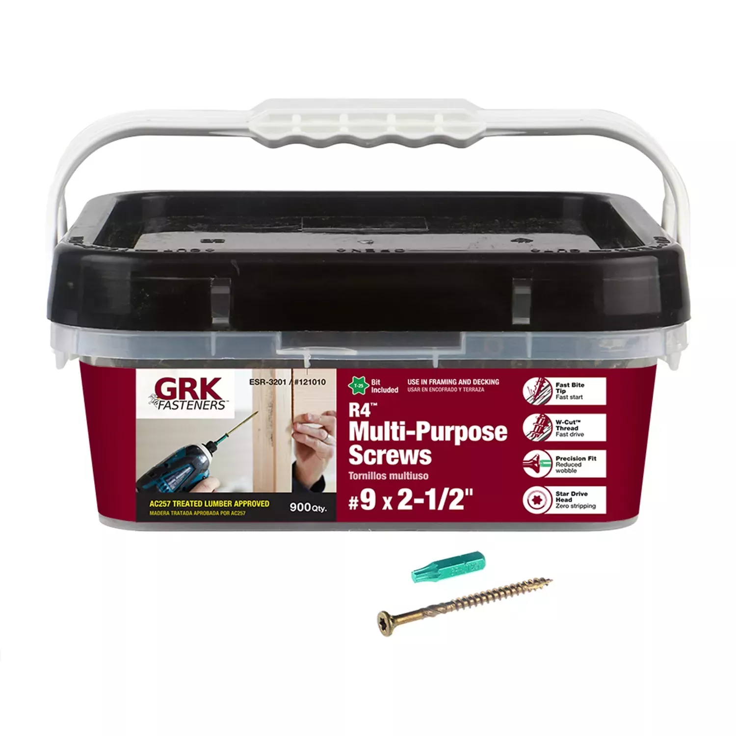 No. 9 In. X 2-1/2 In. L Star Flat Head W-cut Multi-purpose Screws