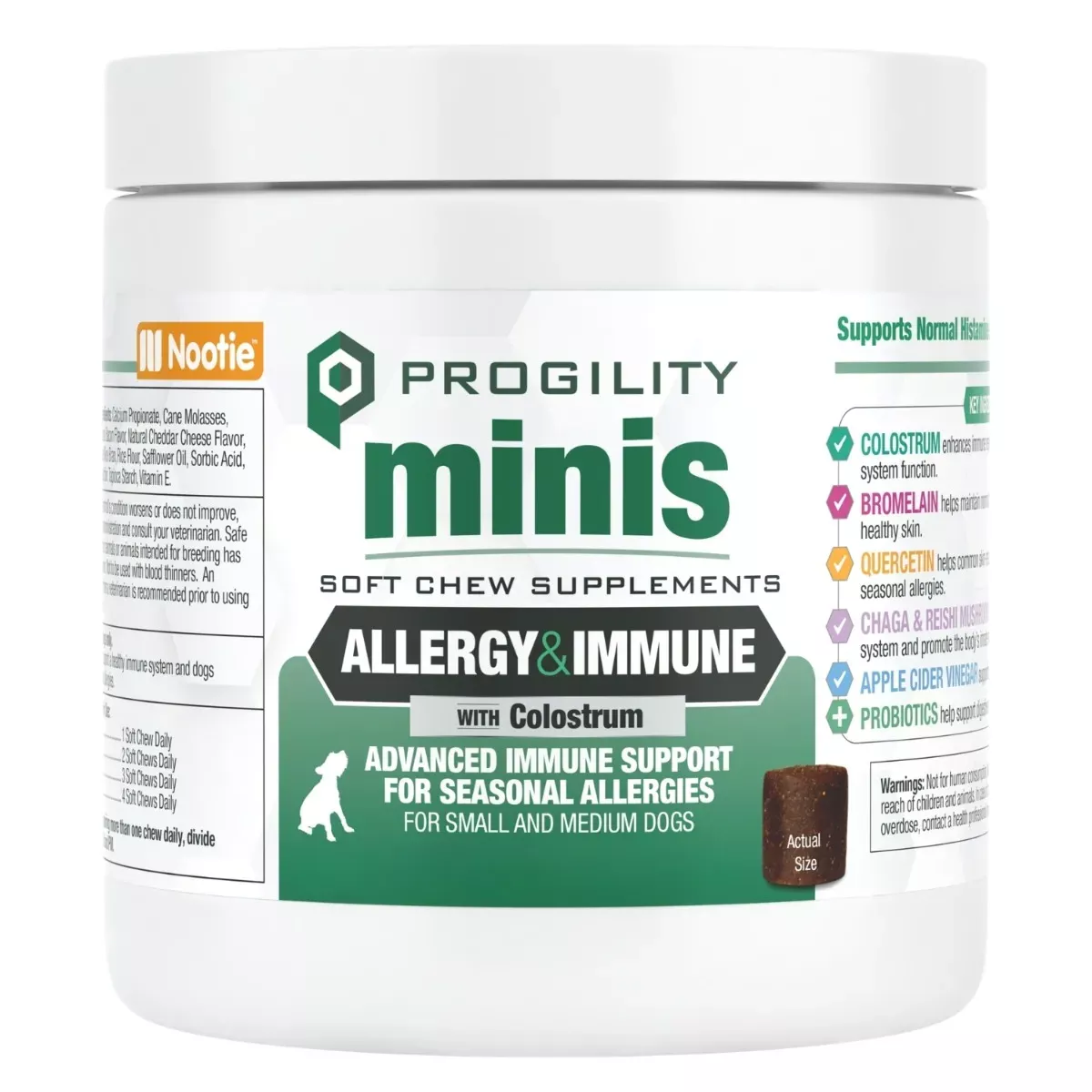 Nootie Progility Minis Soft Chew Supplements for Dogs - Allergy & Immune