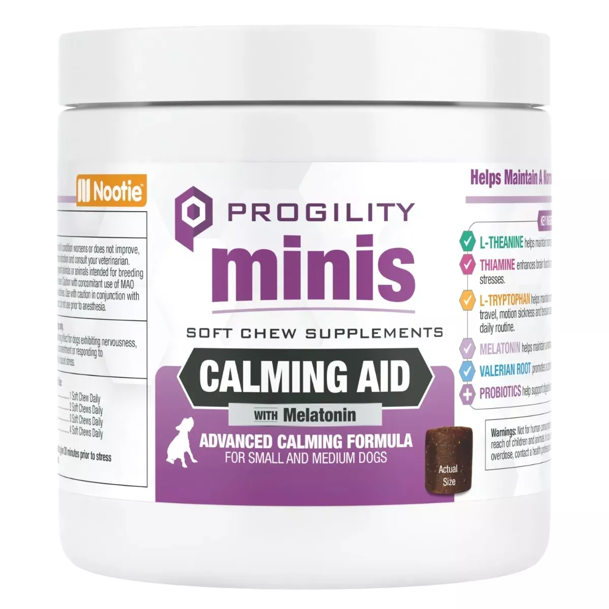 Nootie Progility Minis Soft Chew Supplements for Dogs - Calming Aid