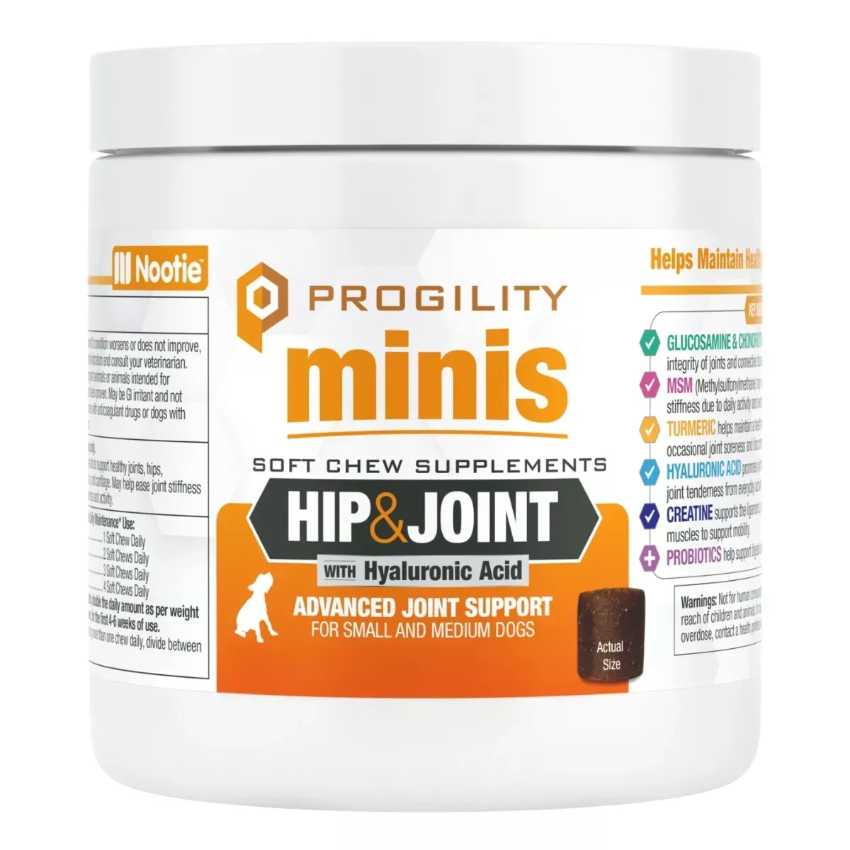 Nootie Progility Minis Soft Chew Supplements for Dogs - Hip & Joint