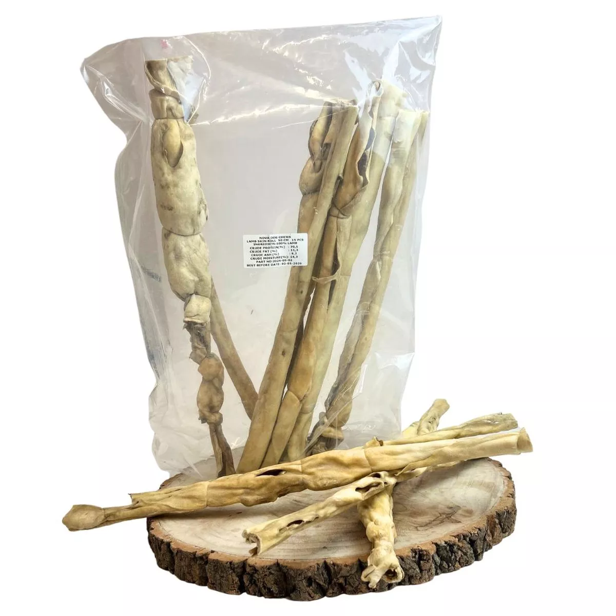 Nova Dog Chews Lamb Skin Roll (50cm) Case of 15
