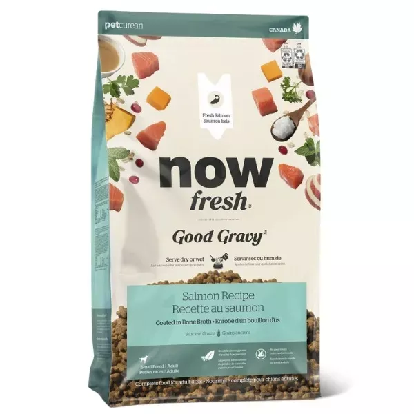 Now Fresh Good Gravy Recipe for Small Breed Adult Dogs - Salmon Coated in Bone Broth